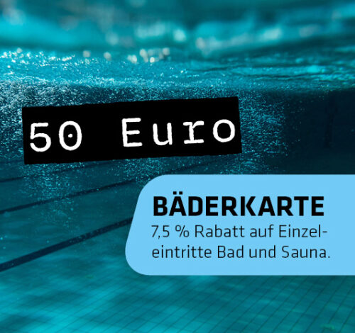 <div>Die Bäderkarte kann digital in einer Wallet gespeichert werden. 
</div><div>
</div><div><br></div><div>Auf Wunsch kann die Bäderkarte auf ein Armband übertragen werden womit ein direkter Zugang über das Drehkreuz möglich ist. Der Kauf eines Eintritts am Verkaufsautomaten ist dann nicht nötig.  
</div><div>
</div><div><b><br></b></div><div><b>Bitte beachten: Aktuell sind diese Bäderkarten nur in der Möllner Welle nutzbar!&nbsp;</b></div><div>
</div><div>
</div>